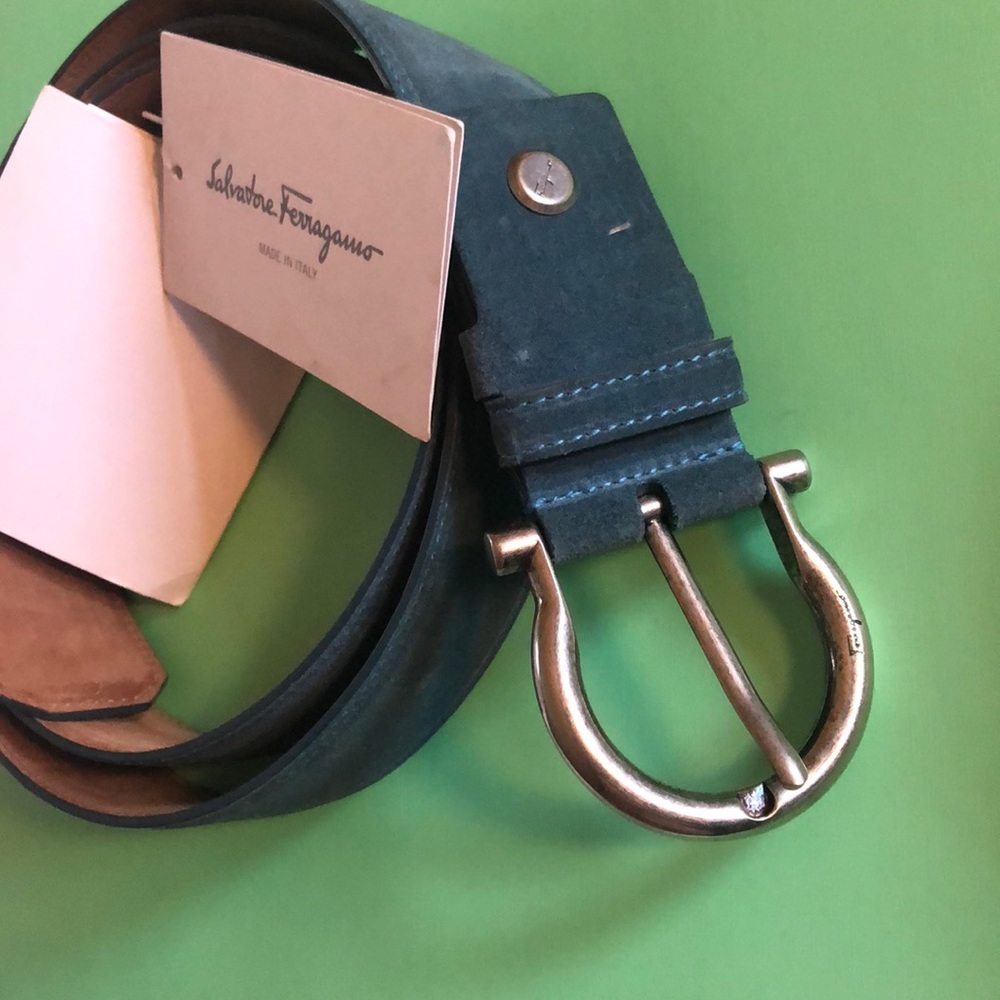 Salvatore Ferragamo Men’s Suede blue belt